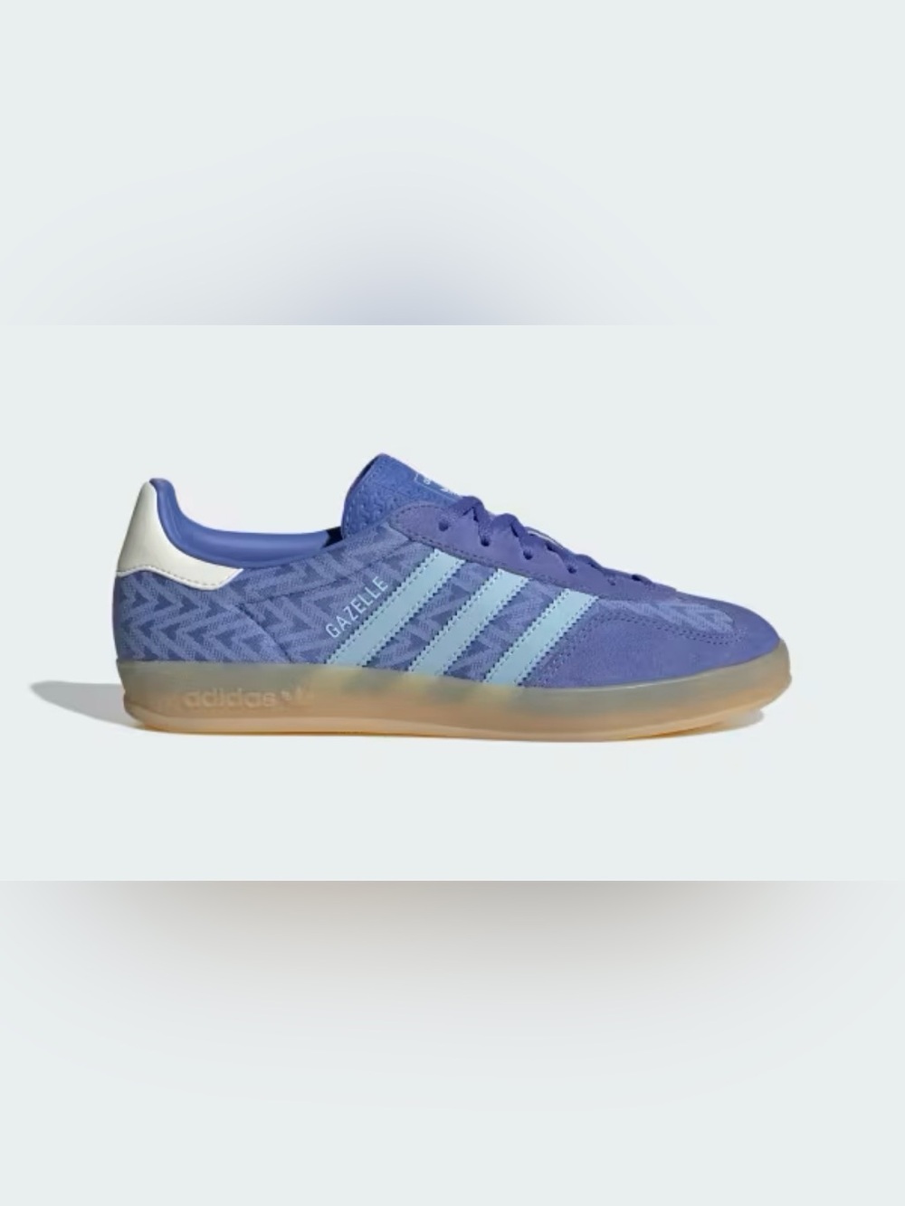 adidas Purple Suede Gazelle Sneakers with Light Blue Stripes - Picture 2 of 9